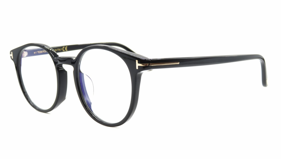 トムフォード FT5796KBAsianFit-001-49 [黒縁/丸メガネ]  1