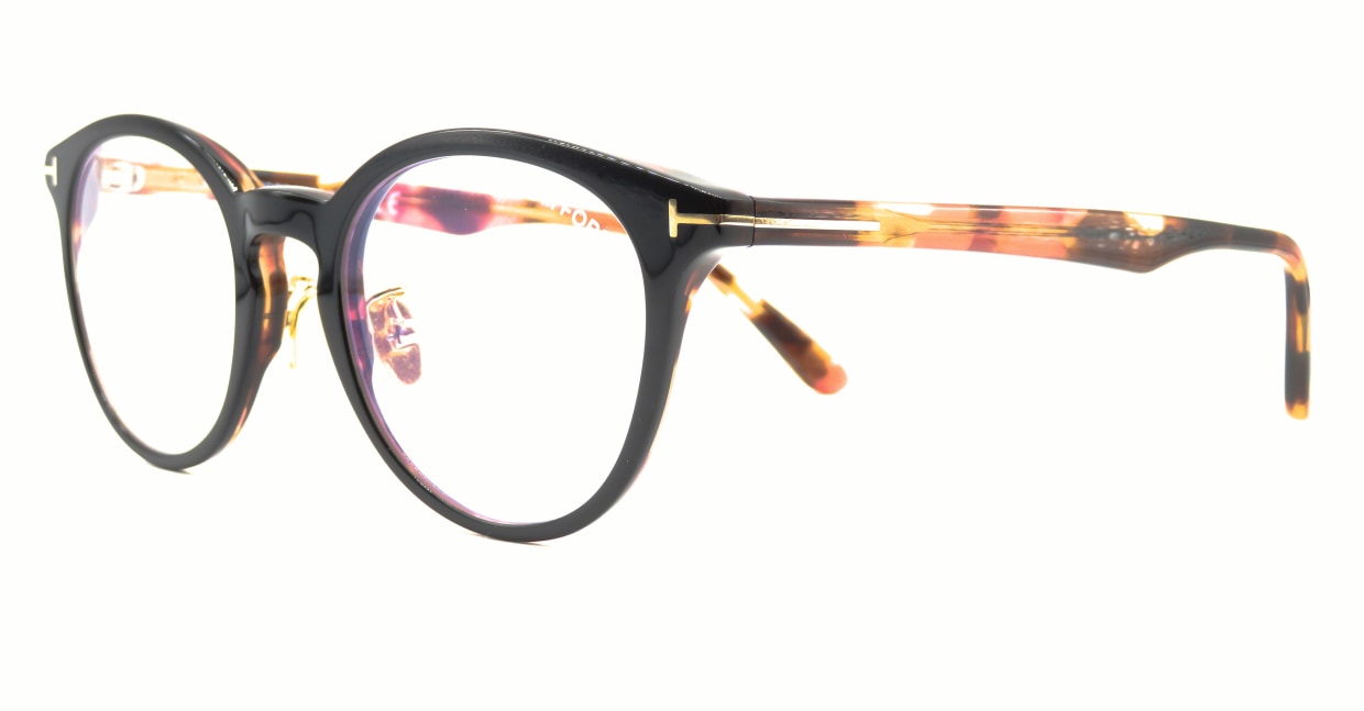 トムフォード FT5779DBAsianFitBLUE BLOCK FILTER-005-49 [鯖江産/丸メガネ/べっ甲柄]  1