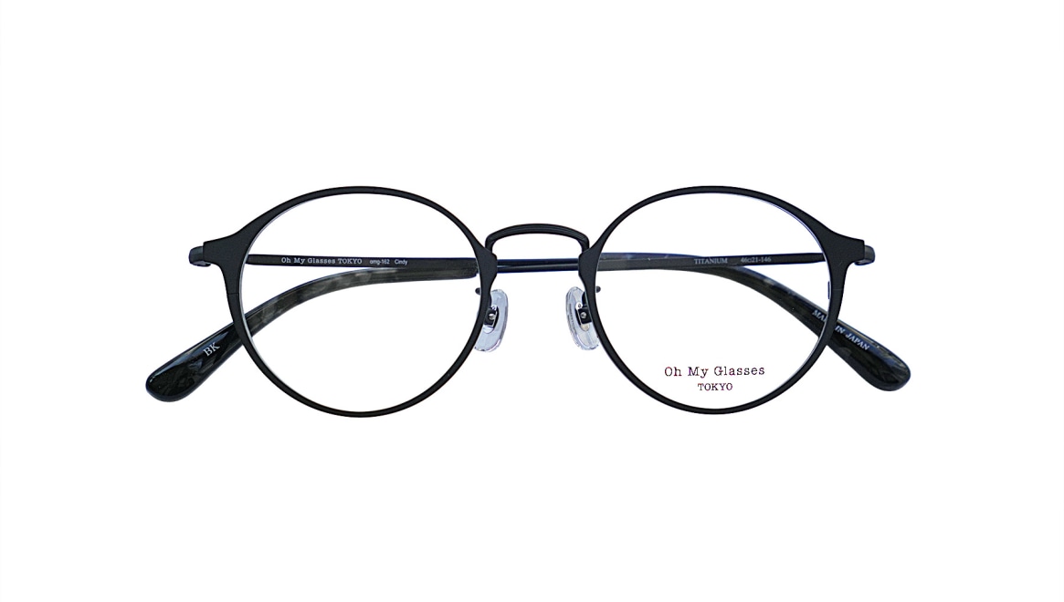 Oh My Glasses TOKYO Cindy omg-162-BK-46 [メタル/鯖江産/丸メガネ] 