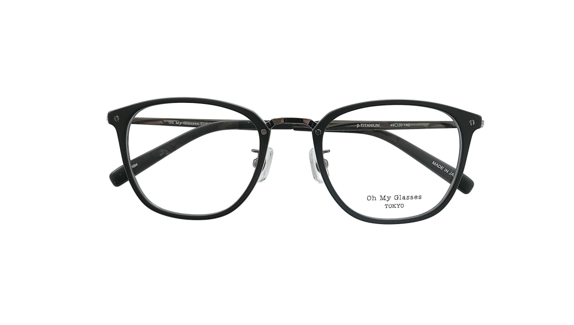 Oh My Glasses TOKYO Evan omg-166-MBK-49 [黒縁/鯖江産/ウェリントン] 