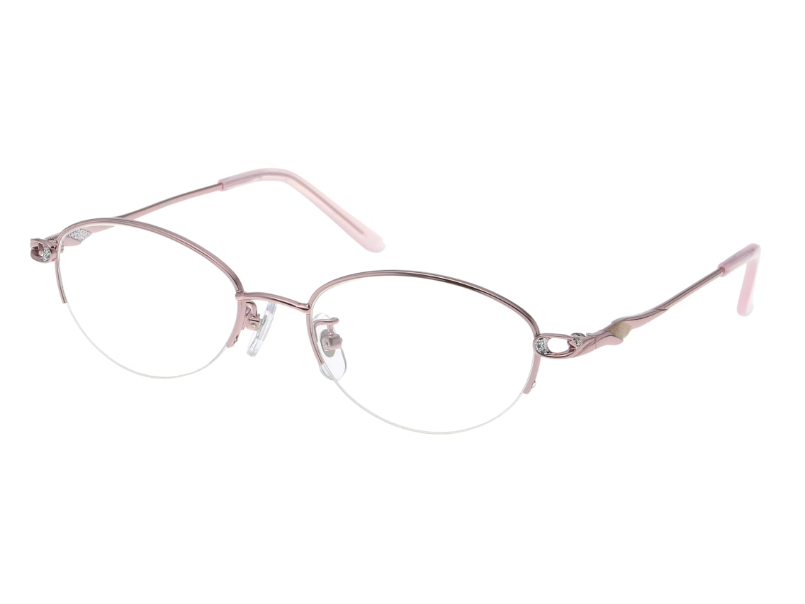 家メガネレンズセット 50 008 51 1 伊達メガネ メタル ハーフリム オーバル 安い メガネのオーマイグラス めがね 眼鏡 メガネ 通販
