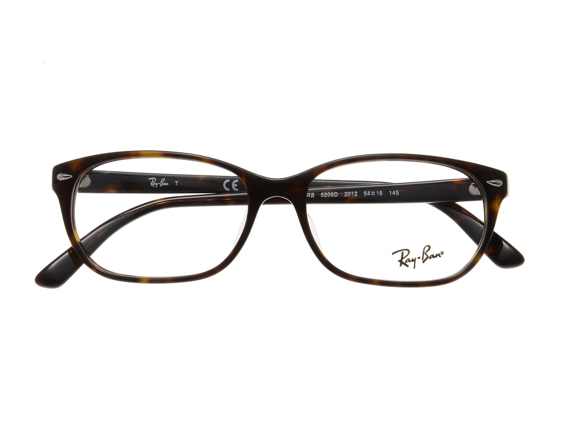 Ray Ban レイバン 眼鏡 | ウェリントン型 セルフレーム メガネ RB5208 | アイウェア | ブラウン 54□16 145 | 日本製 ブランド サングラス【レディース】【中古】 レイバン RX5208D-2012-54｜メガネのオーマイグラス(めがね・眼鏡