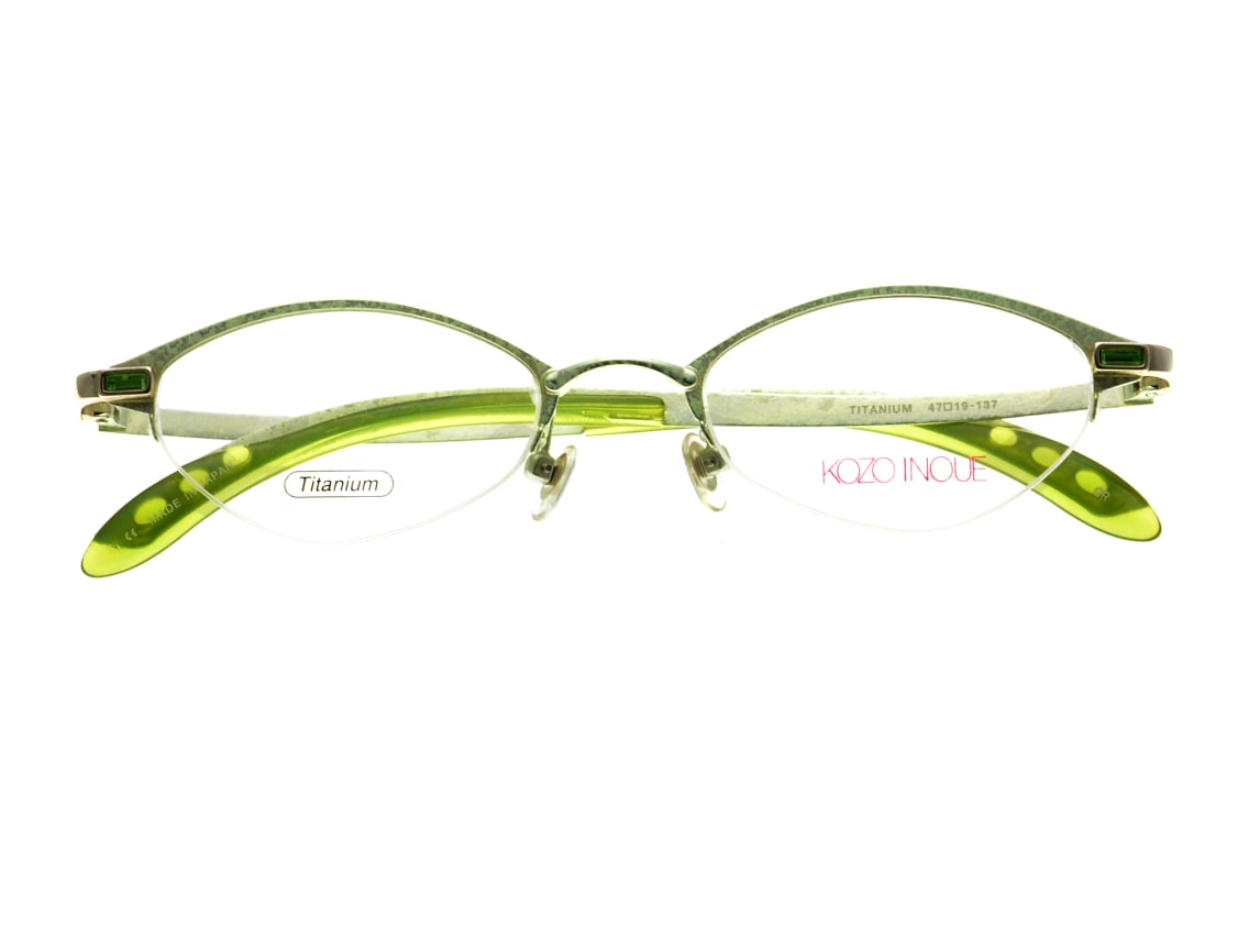 井上公三 K-028-GR [メタル/鯖江産/ハーフリム/オーバル] ｜メガネの