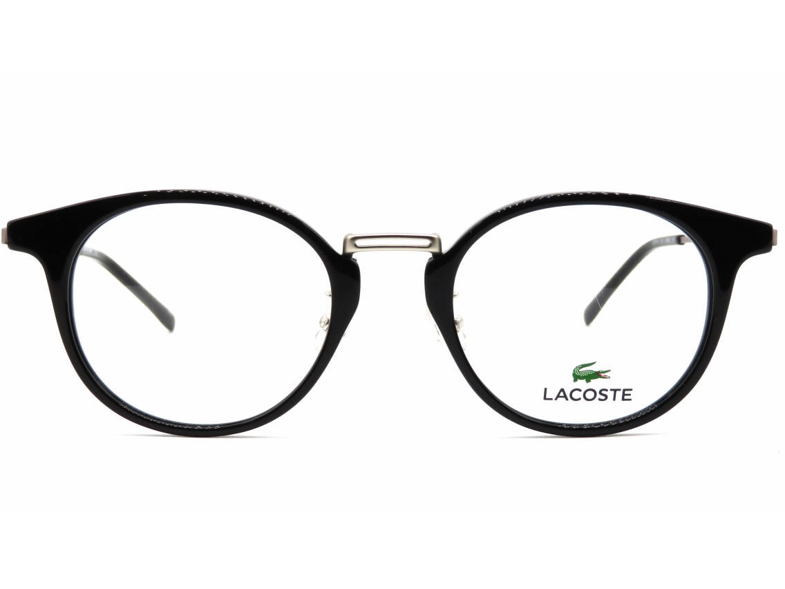 ラコステ L2857a 001 48 黒縁 丸メガネ メガネのオーマイグラス めがね 眼鏡 メガネ通販