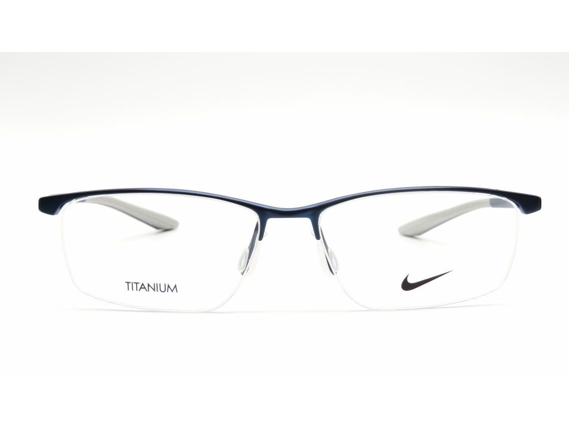 ナイキ6077AF-406-57 [メタル/ハーフリム/スクエア] ｜メガネの