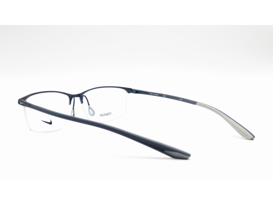 ナイキ6077AF-406-57 [メタル/ハーフリム/スクエア] ｜メガネの