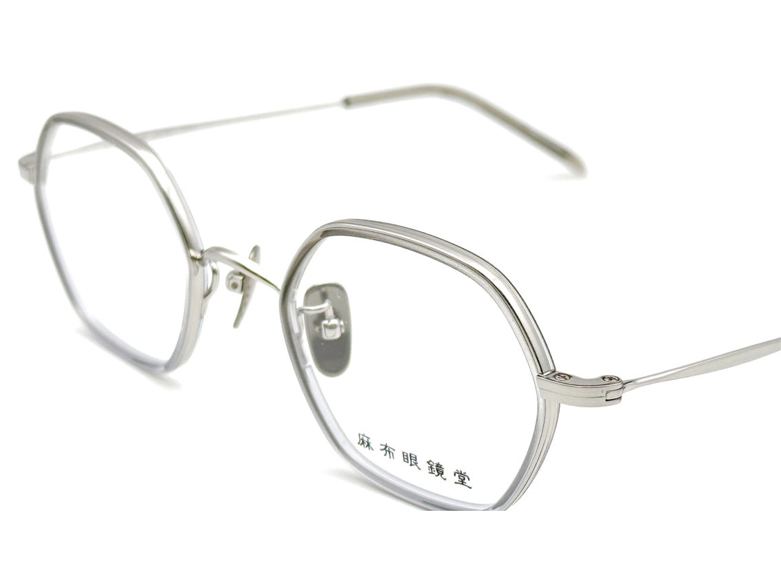 麻布眼鏡堂 Kiriko AZ-802-GYSV-47 [メタル/鯖江産/ウェリントン] ｜メガネのオーマイグラス(めがね・眼鏡) | メガネ通販