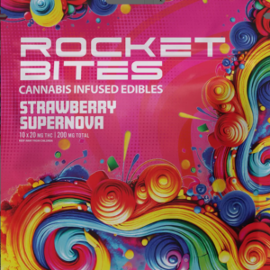 Rocket Bites Strawberry Supernova Gummies 200mg (10ct)