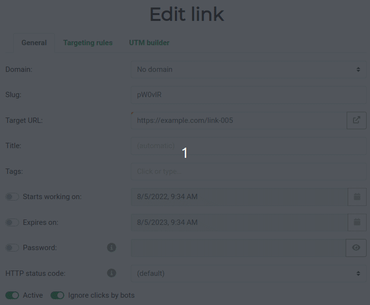 Tags in the Link Editor.