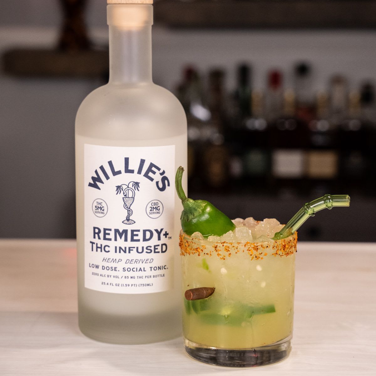 Shotgun Willie's Margarita with muddled jalapeno