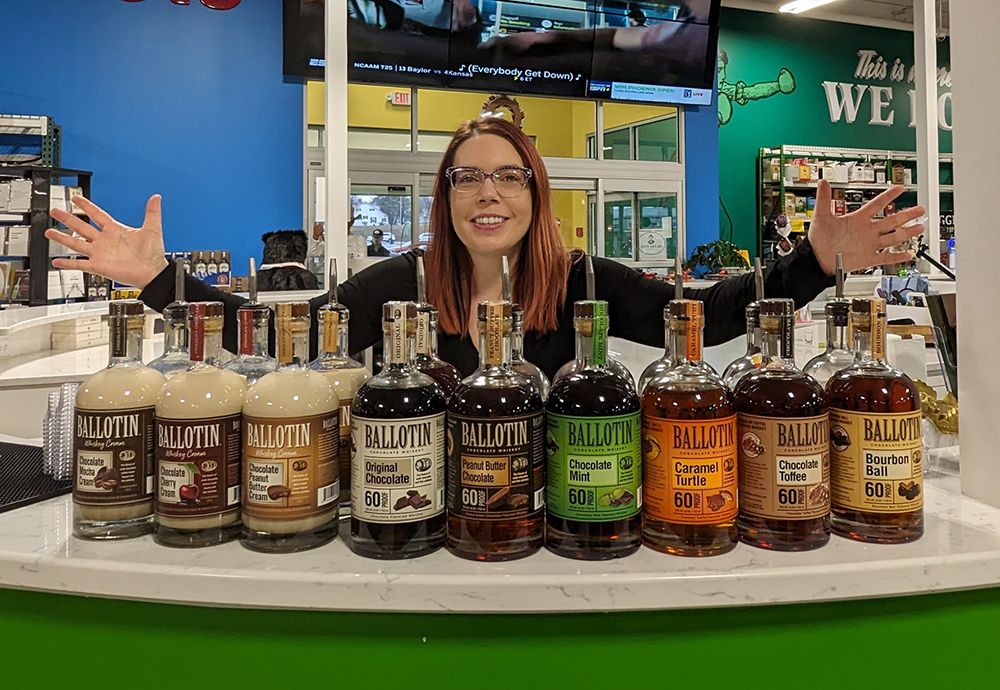 Me with Ballotin flavored whiskeys