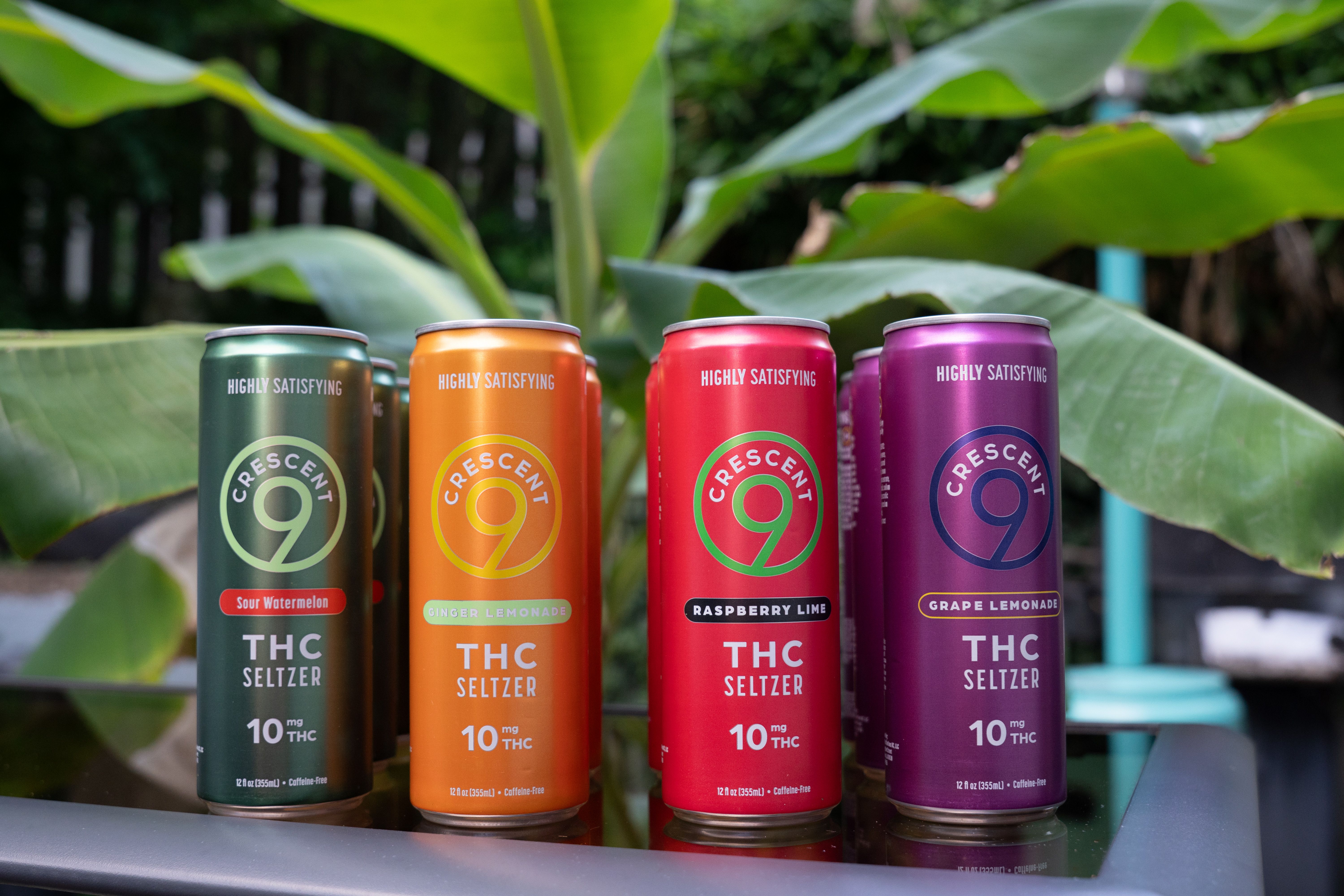 Crescent 9 THC Seltzers - Sour Watermelon, Ginger Lemonade, Raspberry Lime, Grape Lemonade