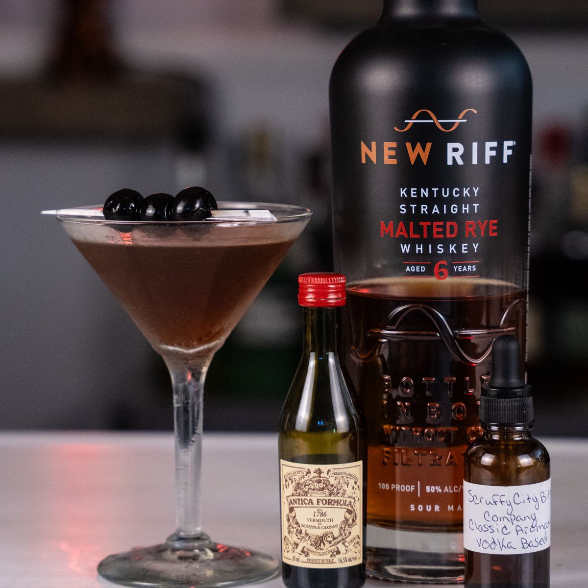 Manhattan with New Riff Malted Rye Cocktail Recipe