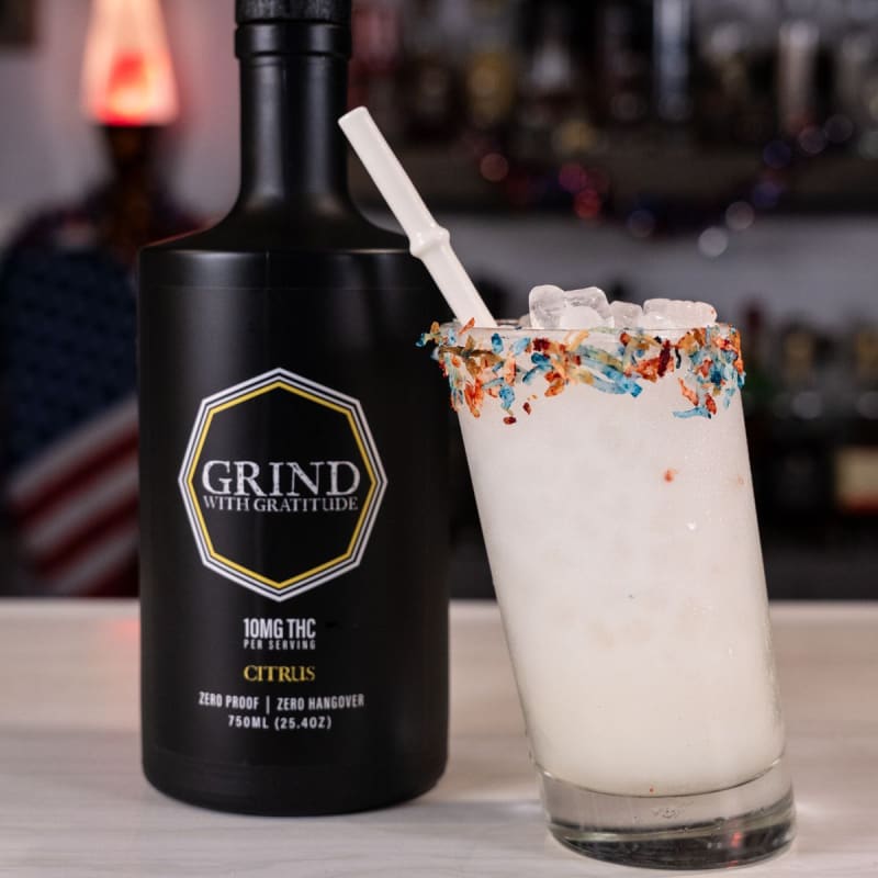 Coconut THC margarita made with Grind with Gratitude citrus spirit