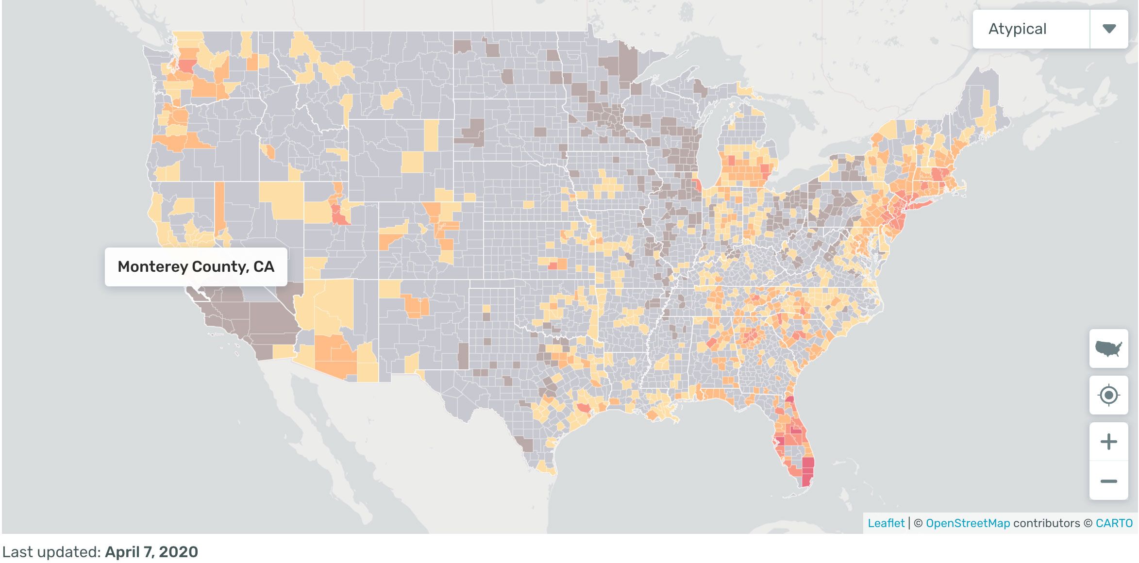 Using temperature data to track spread in real-time