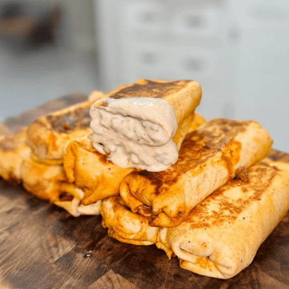 High Protein Cheesy Beef & Salsa Verde Burrito Meal Prep