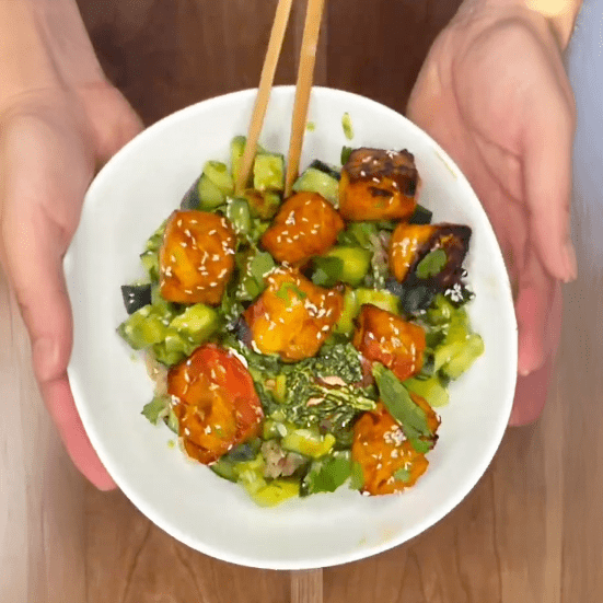 High Protein Salmon Rice Bowls