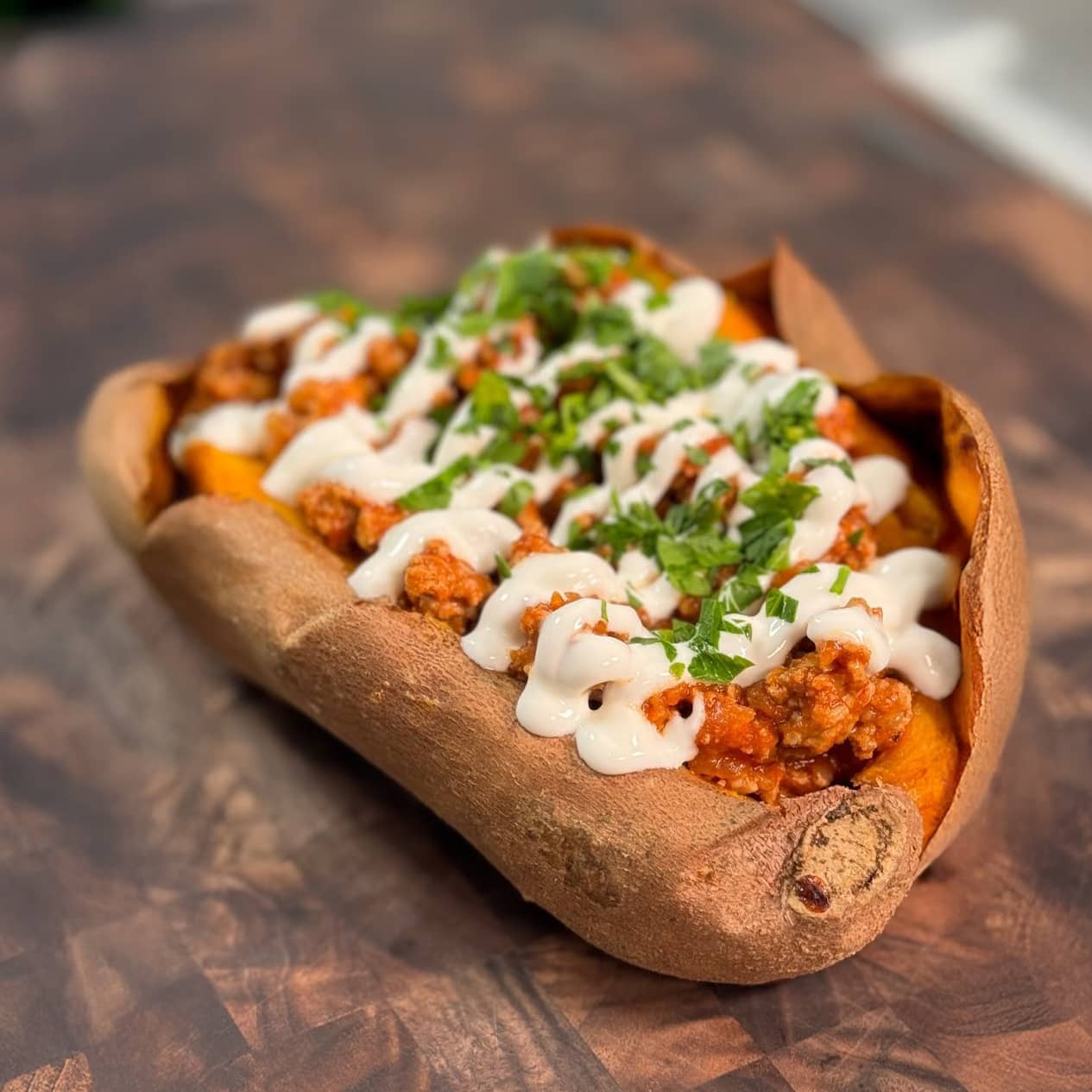 High-Protein Turkey Stuffed Sweet Potatoes