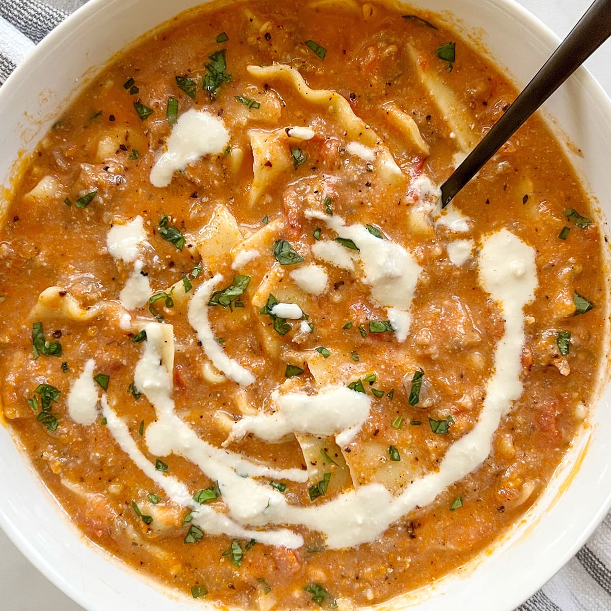 Dairy Free Lasagna Soup