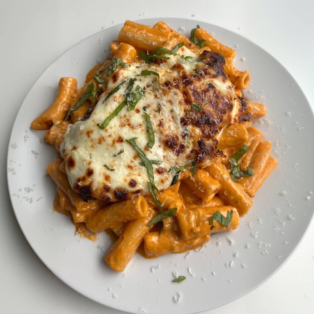 Chicken Parmesan with Vodka Sauce Pasta