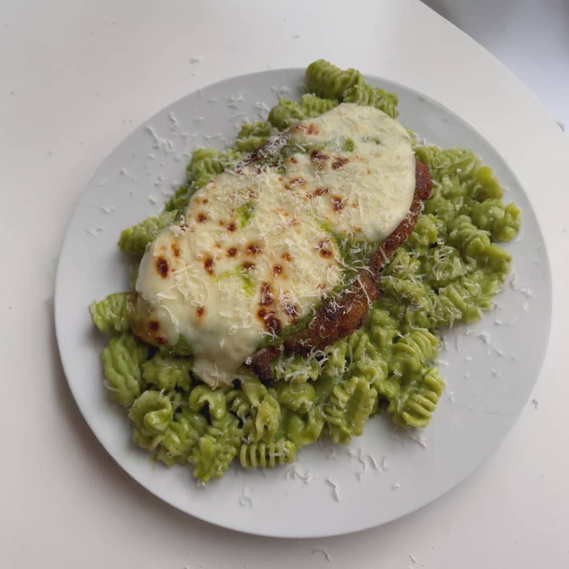 Pesto Chicken Parmesan Pasta