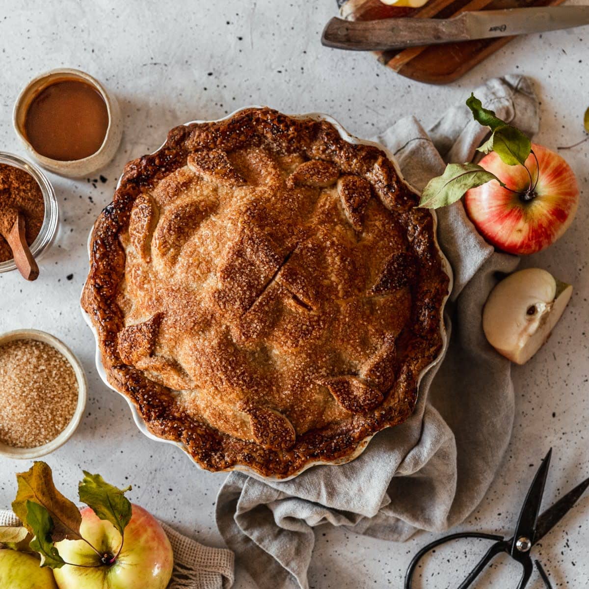 Caramel Apple Pie With Brown Butter Crust