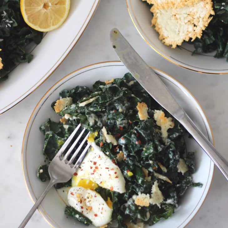 Kale Salad With Greek Yogurt Caesar Dressing