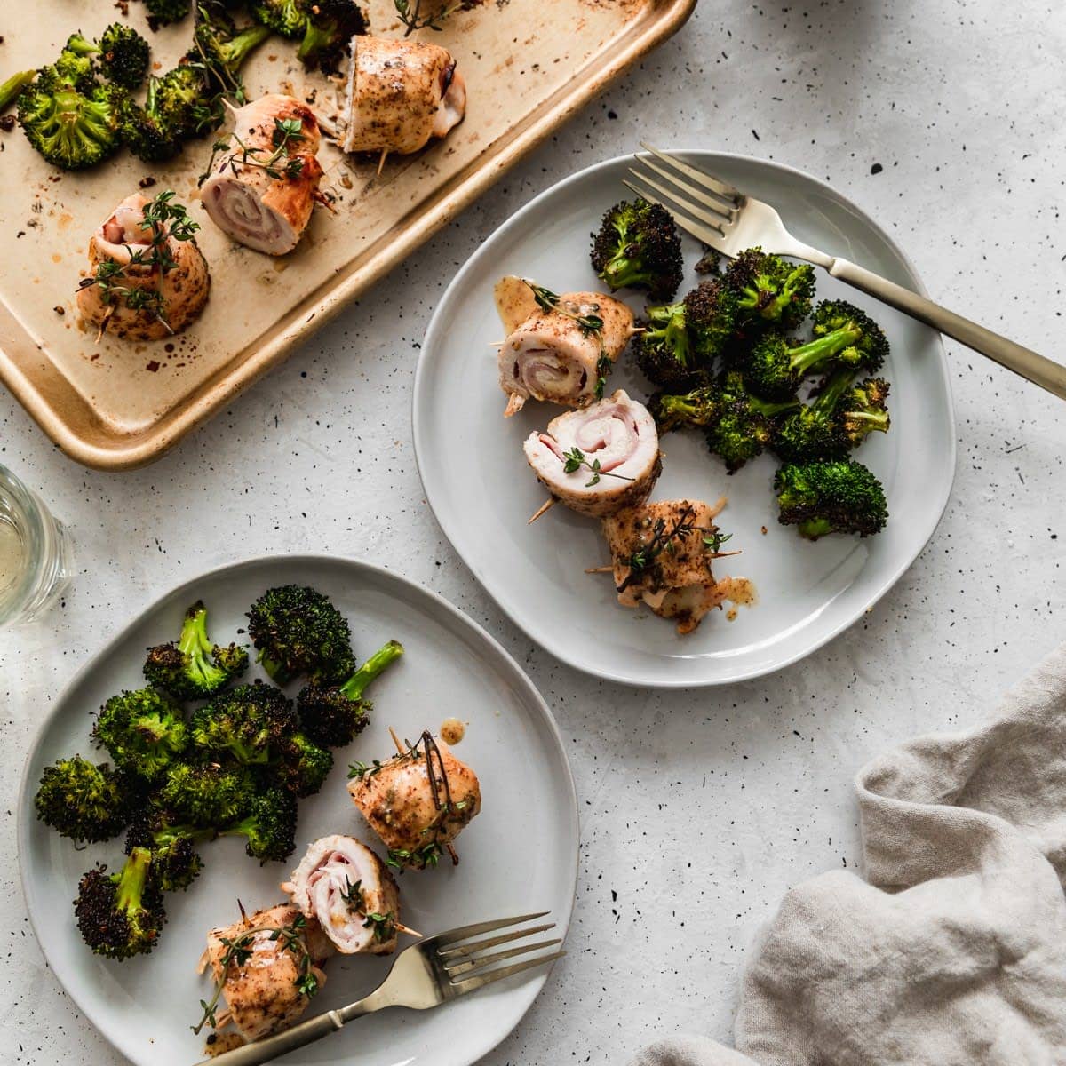 Sheet Pan Chicken Cordon Bleu With Dijon Sauce