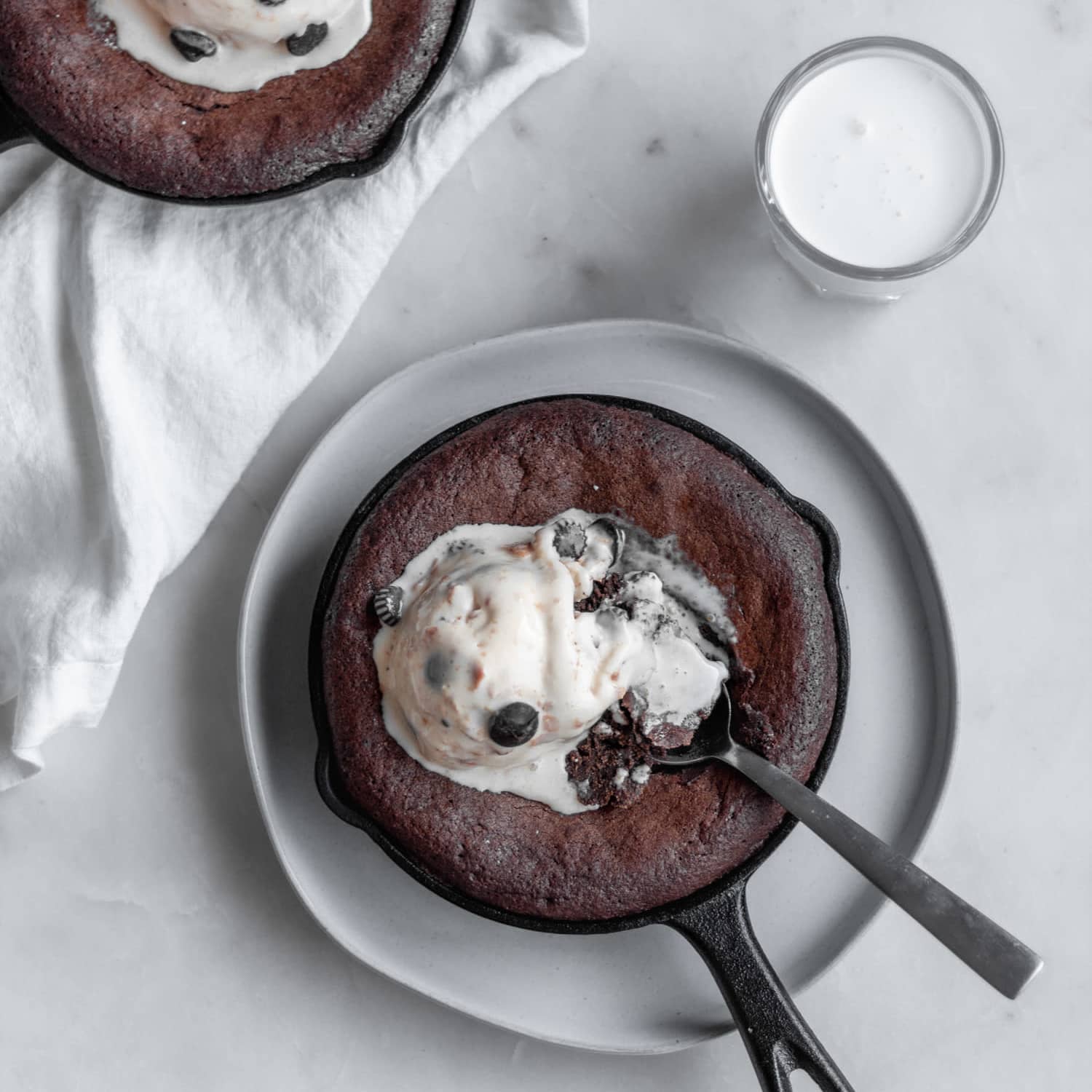 Chocolate Peanut Butter Lava Cake Skillets