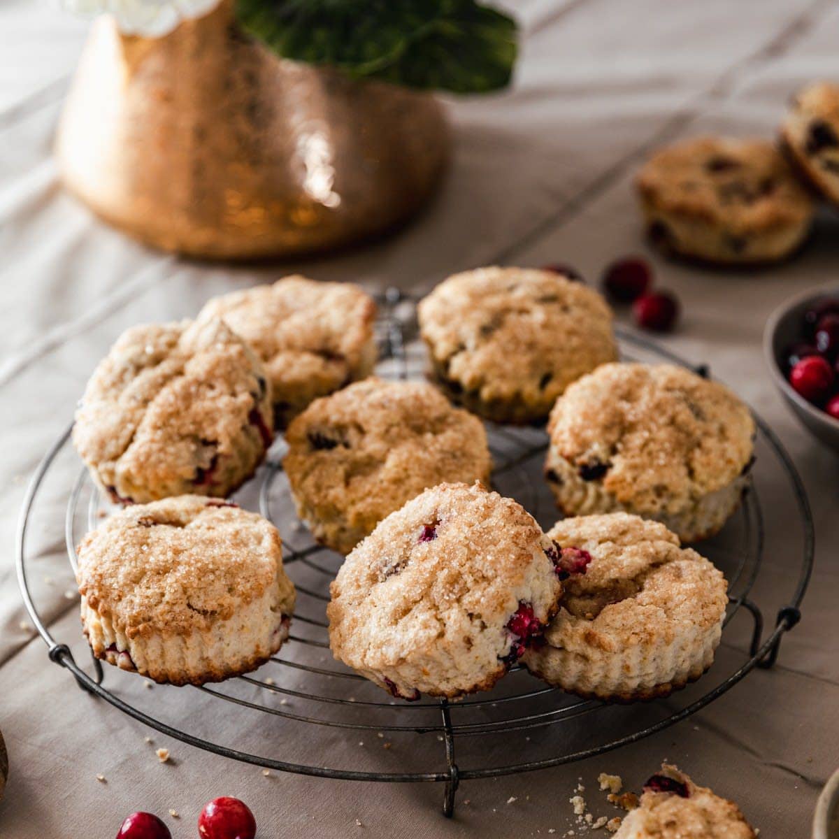 Cranberry Orange Scones With Candied Ginger