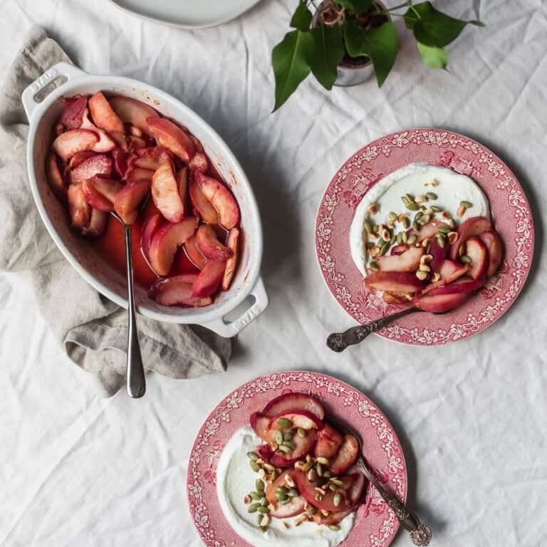 Baked Peaches With Honey & Ginger