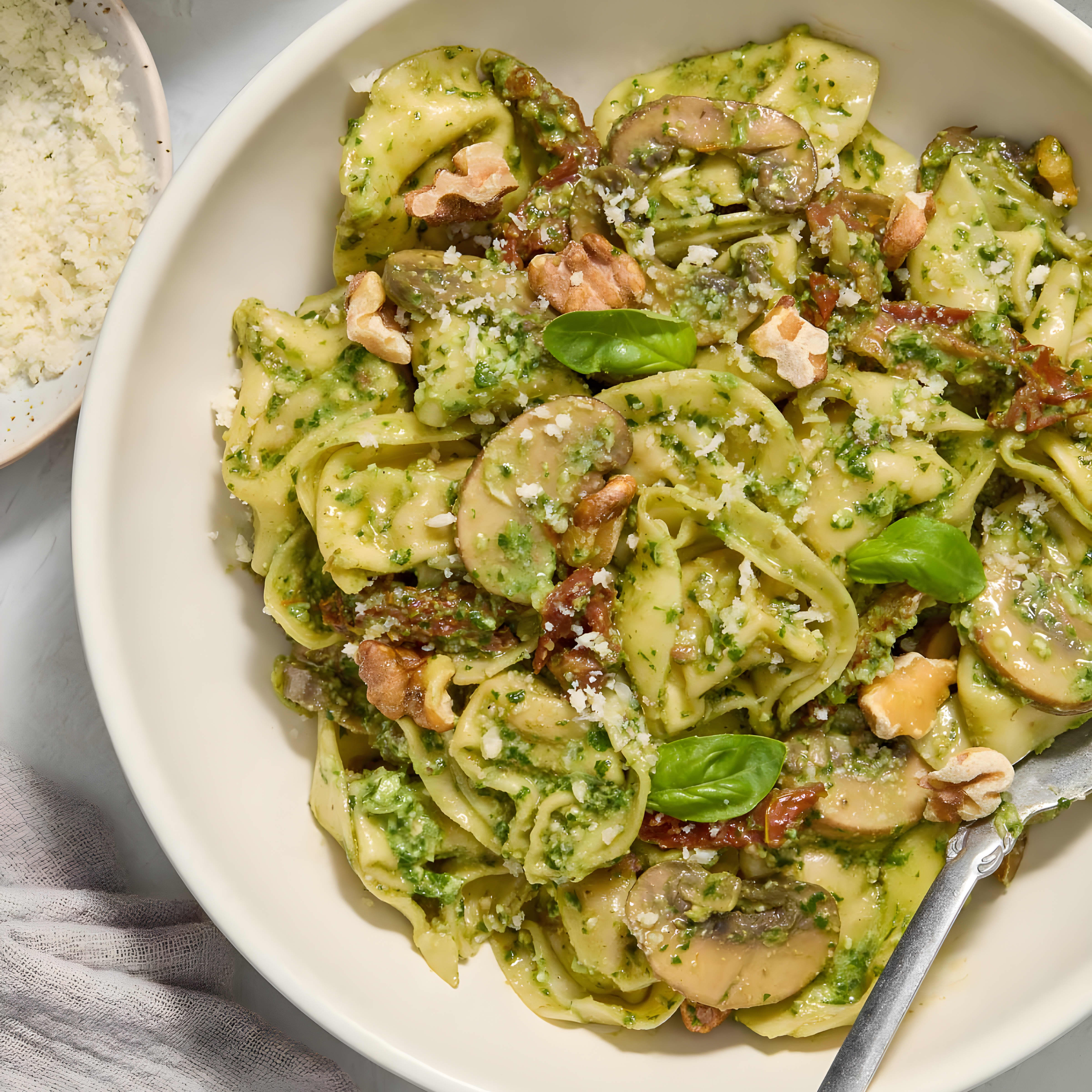 Creamy Pesto Tortellini