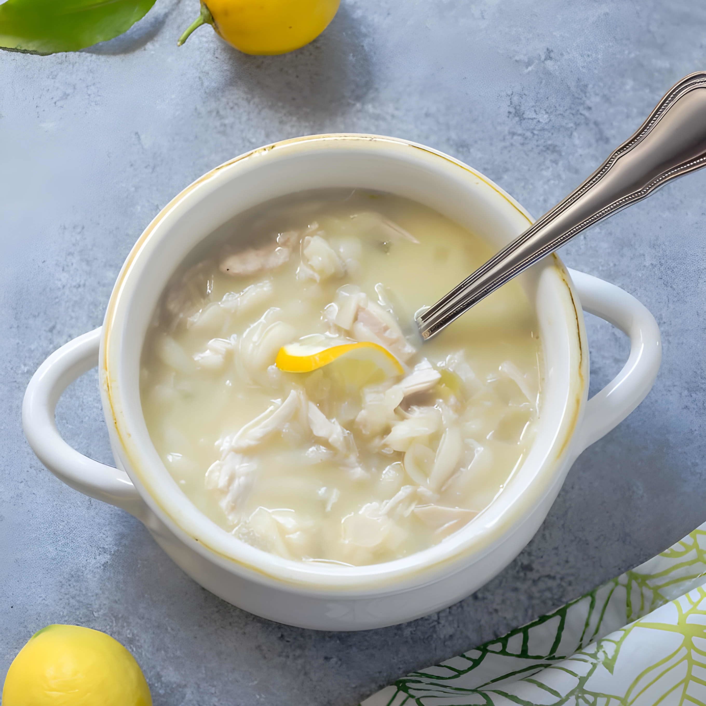 Slow Cooker Greek Lemon Chicken Soup