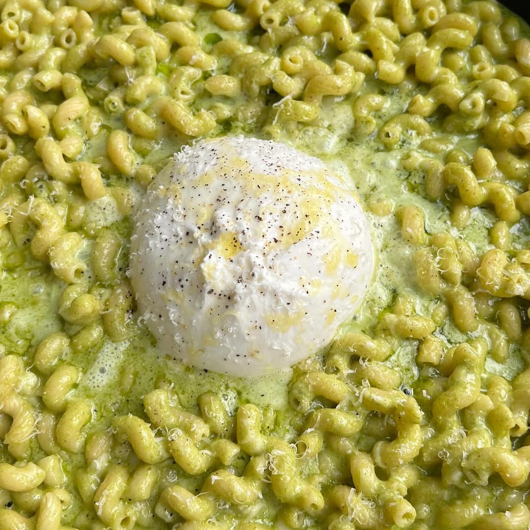 Creamy Pesto Pasta with Burrata