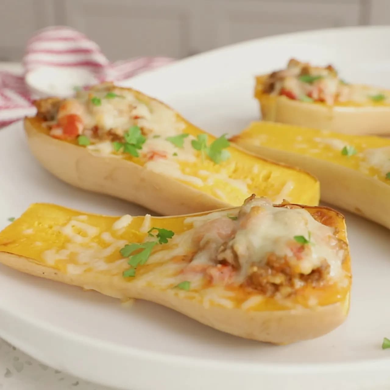 Creamy Sausage-Stuffed Butternut Squash