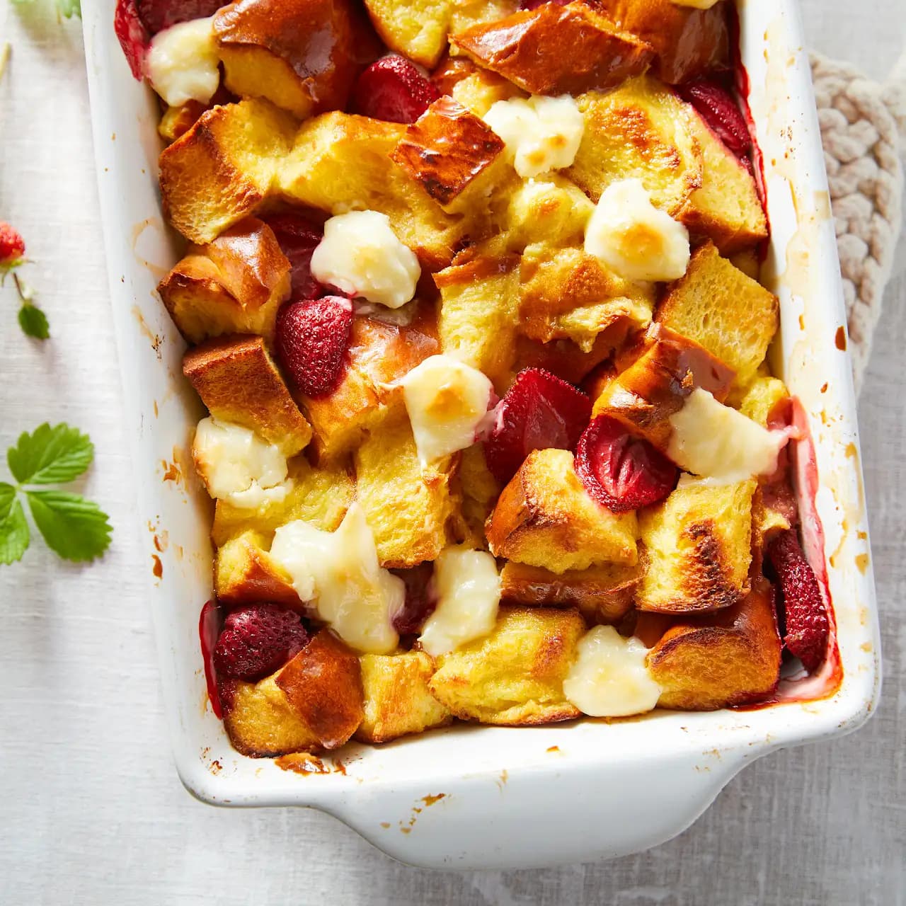 Strawberry Cheesecake Baked French Toast Casserole