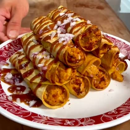 High Protein BBQ Chicken Taquitos