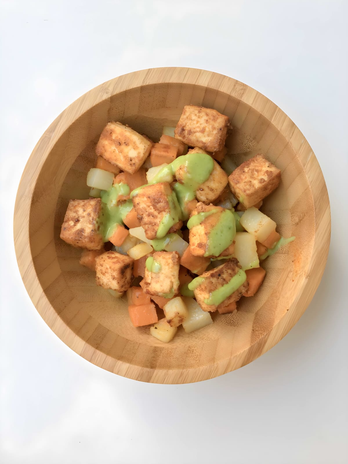 Chili-Spiced Crispy Fried Tofu Bowl with Green Onion Vinaigrette (Satu'li Canteen Copycat)
