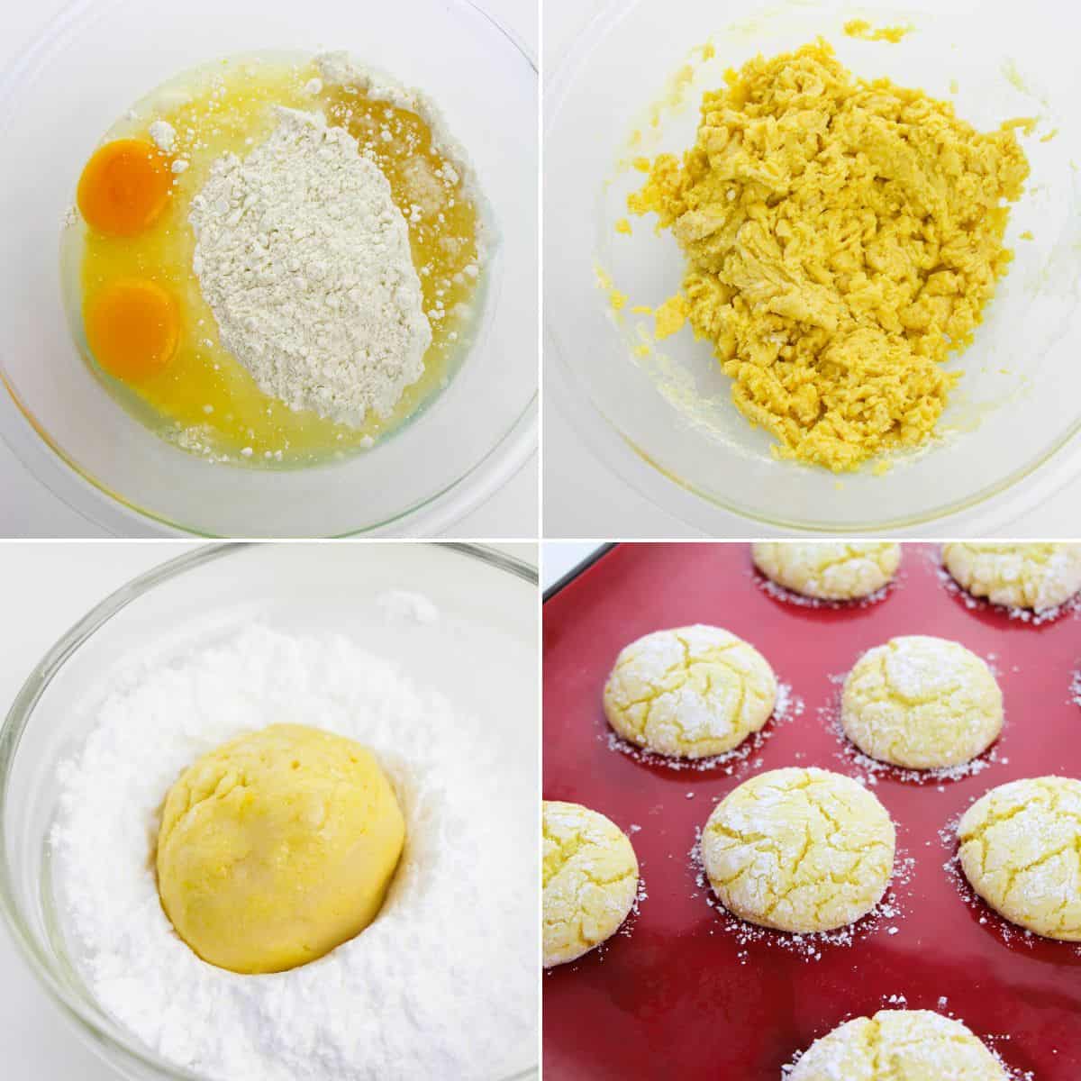 Lemon Cake Mix Crinkle Cookies