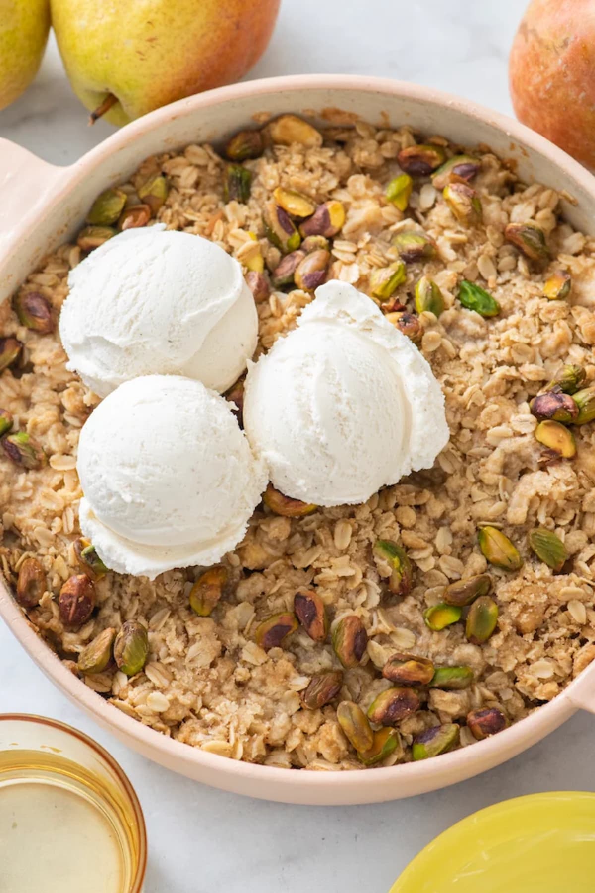 Pear and Pistachio Crisp