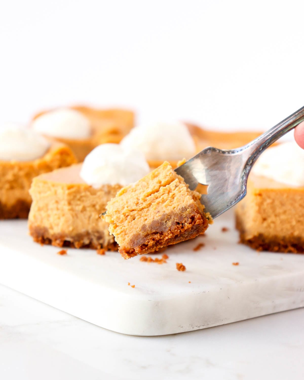 Pumpkin Cheesecake Bars with Gingersnap Crust