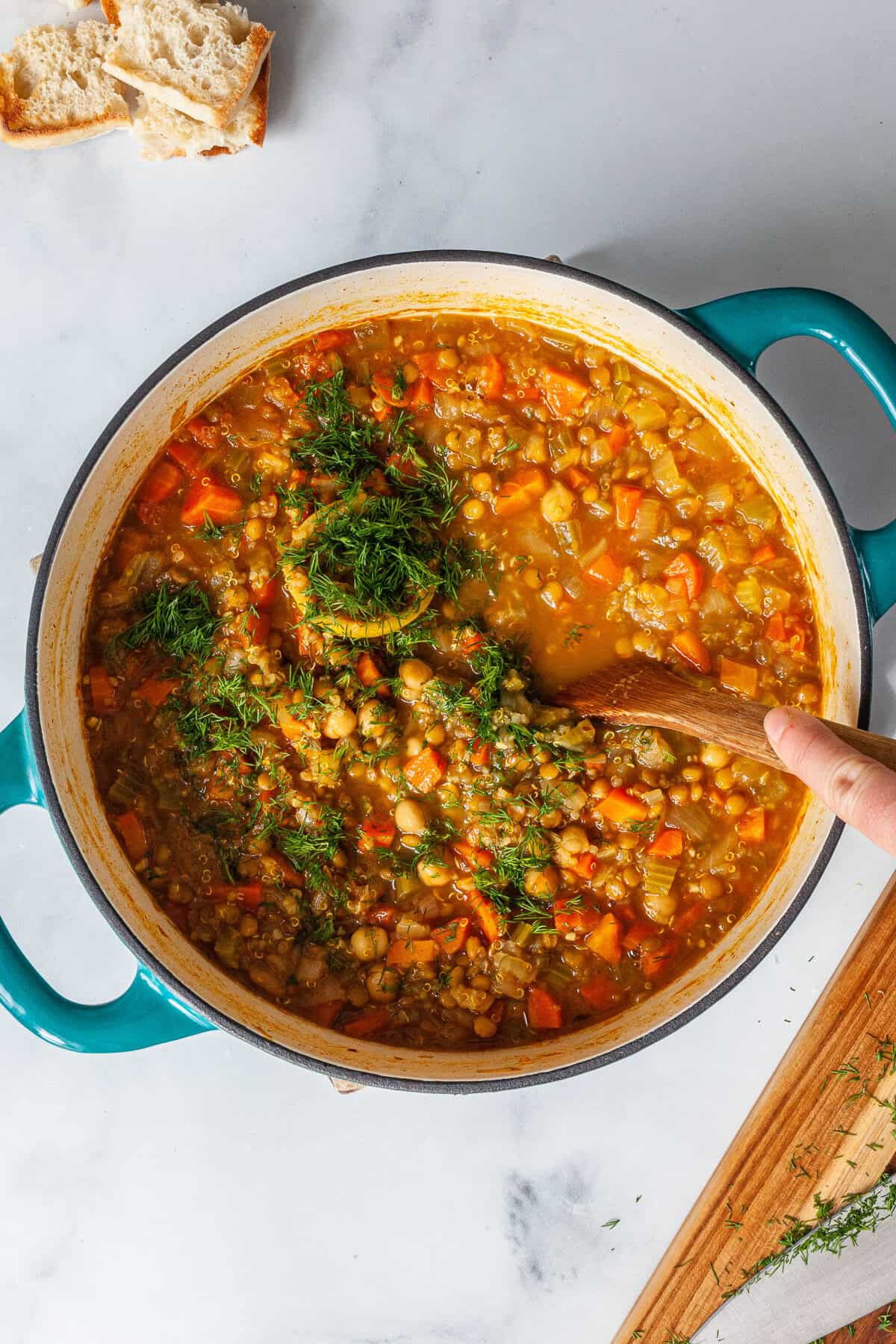 Lemony Lentil and Chickpea Soup