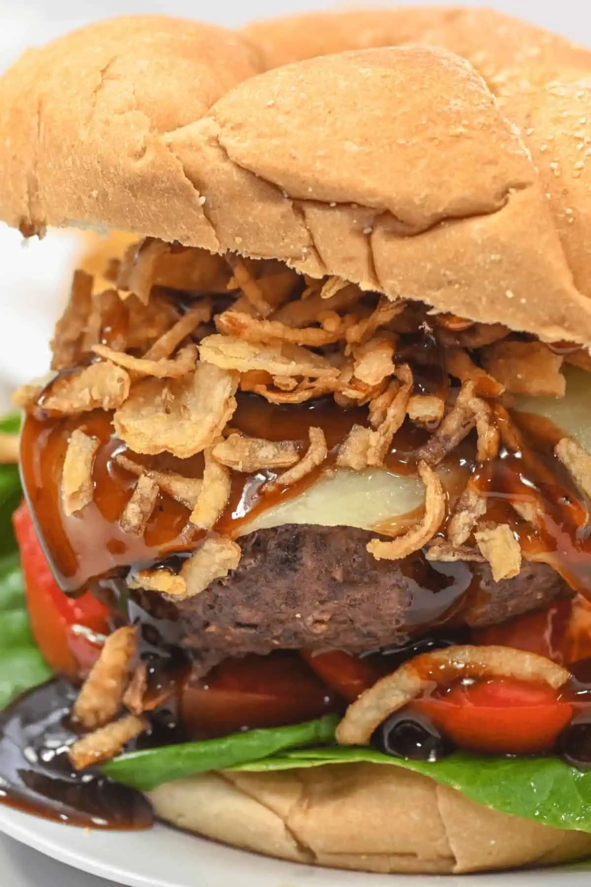 Bourbon Burger with Crispy Onions