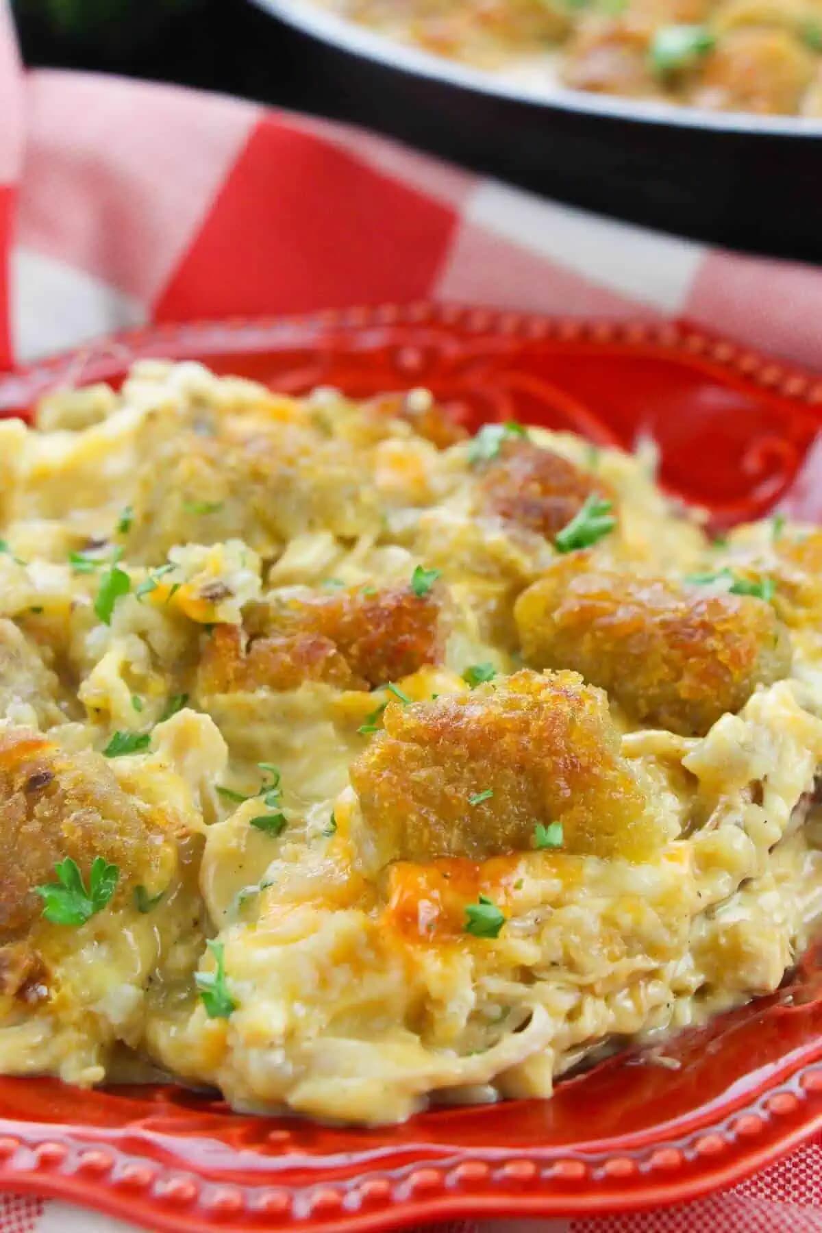 Chicken Bacon Ranch Tater Tot Casserole