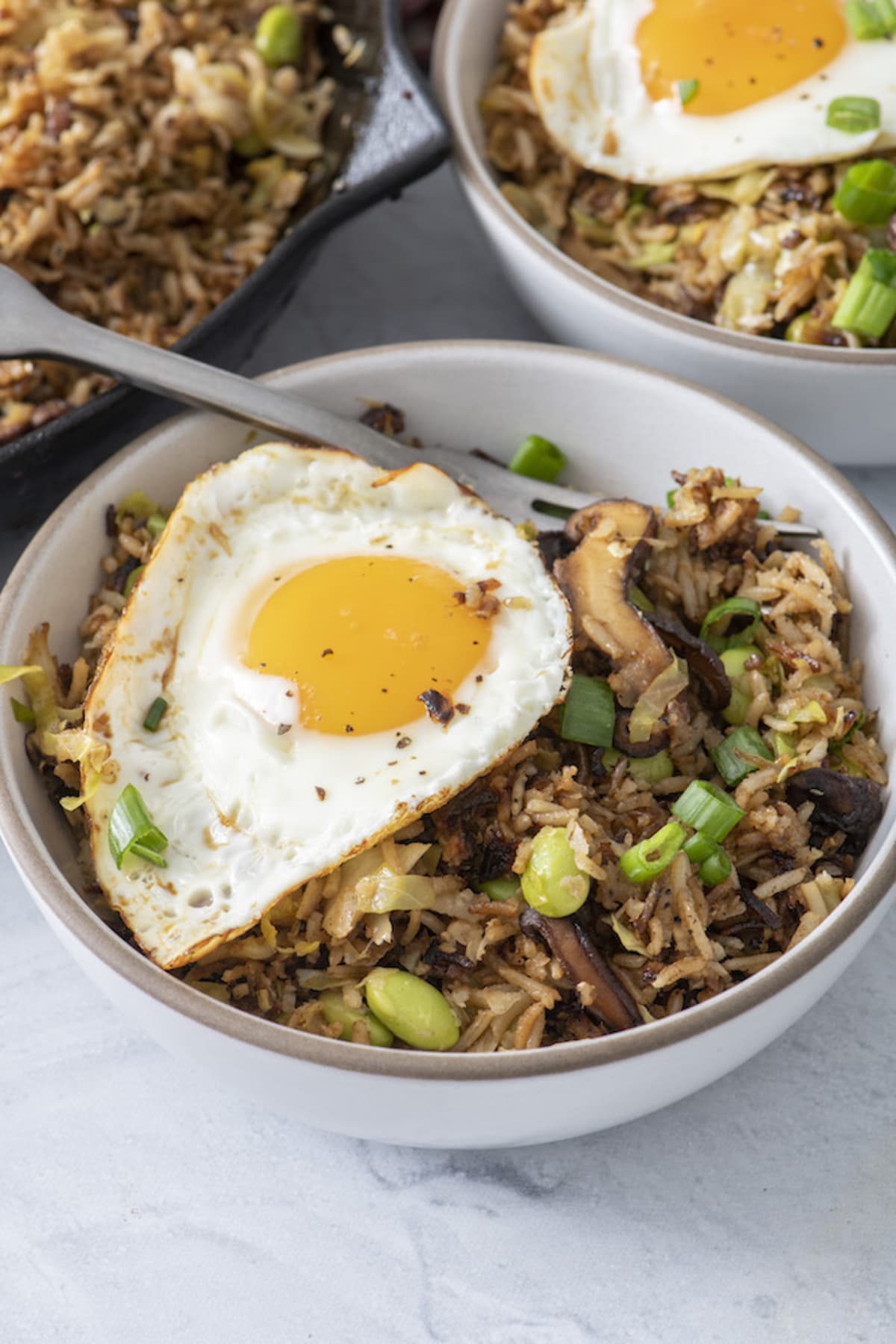 Crispy Rice with Shiitakes and Cabbage