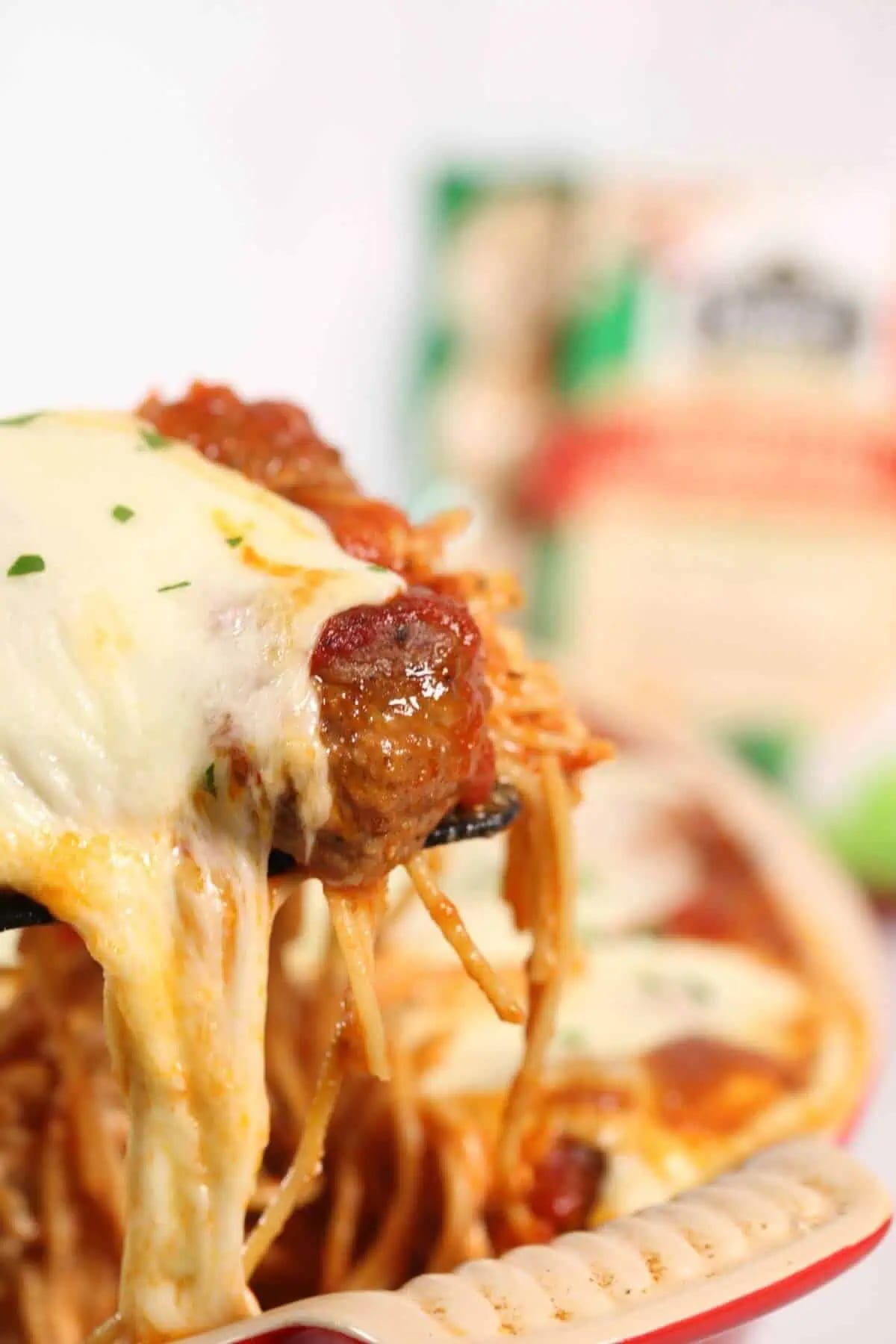 Spaghetti Casserole with Meatballs