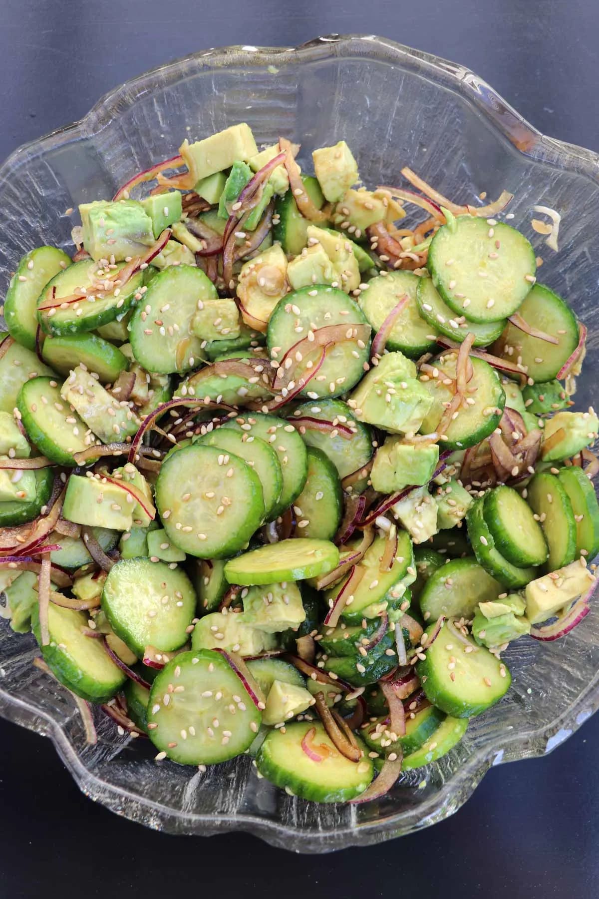 10 Minute Cucumber Avocado Salad