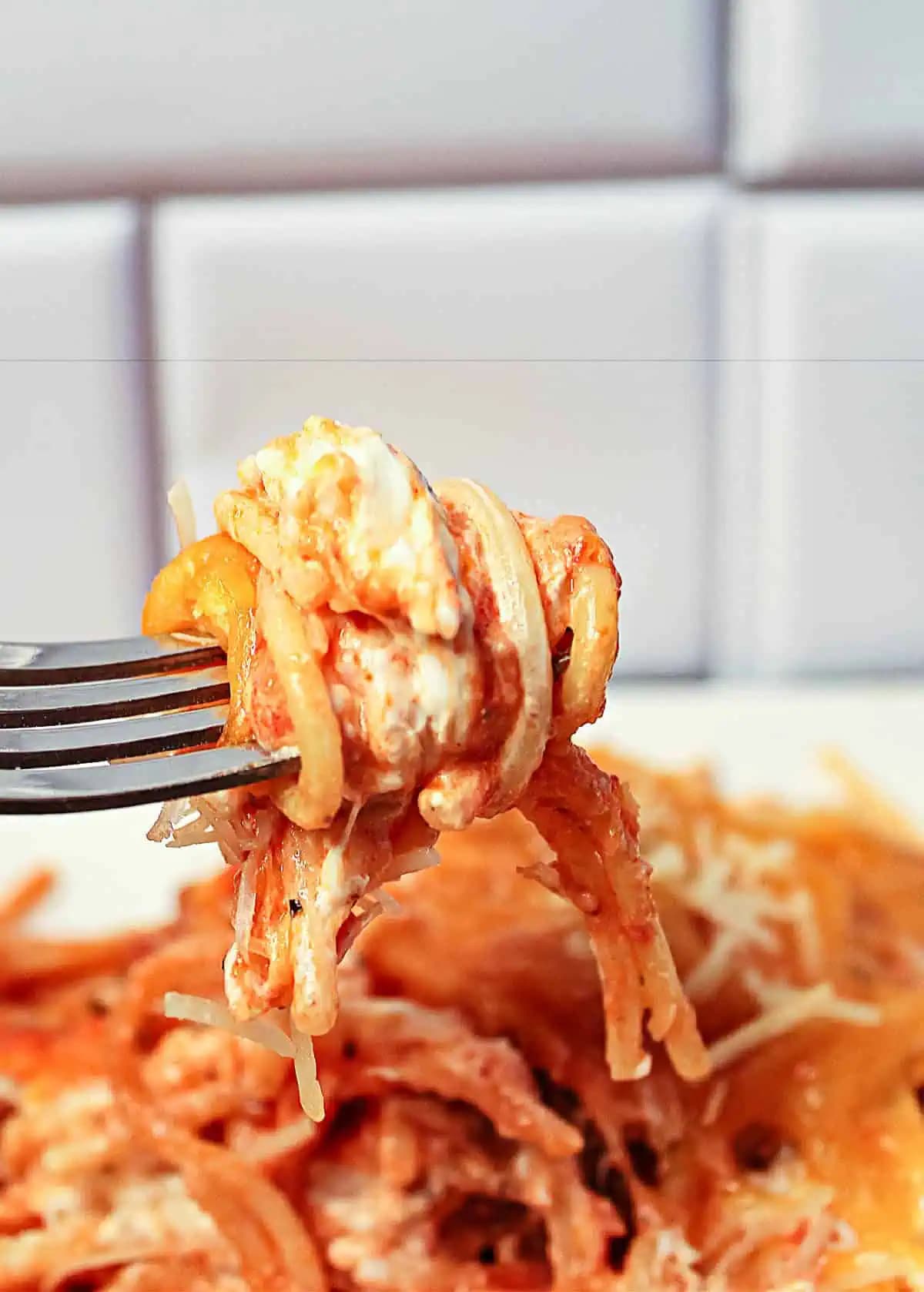 Cheesy Baked Spaghetti