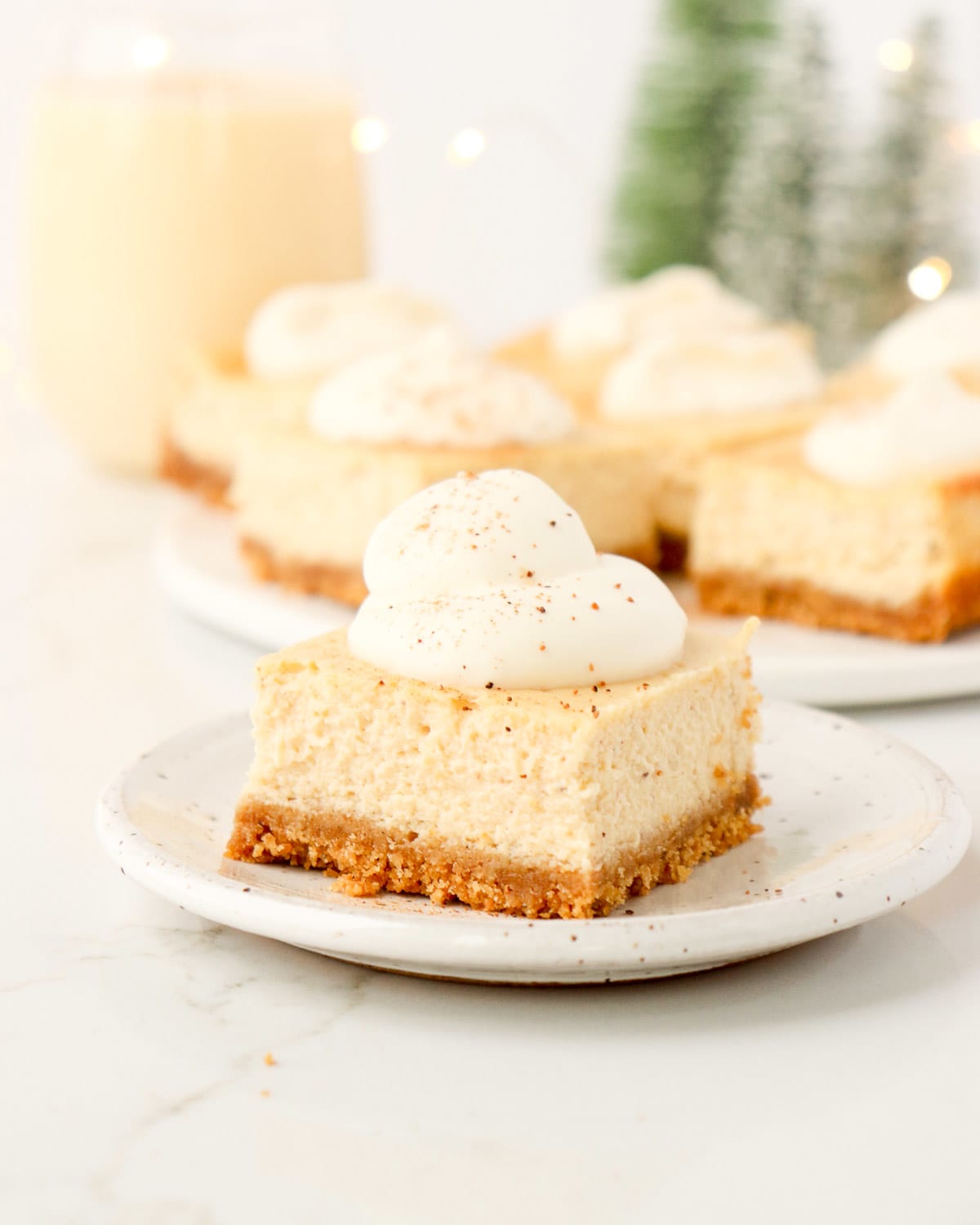 Baked Eggnog Cheesecake Bars
