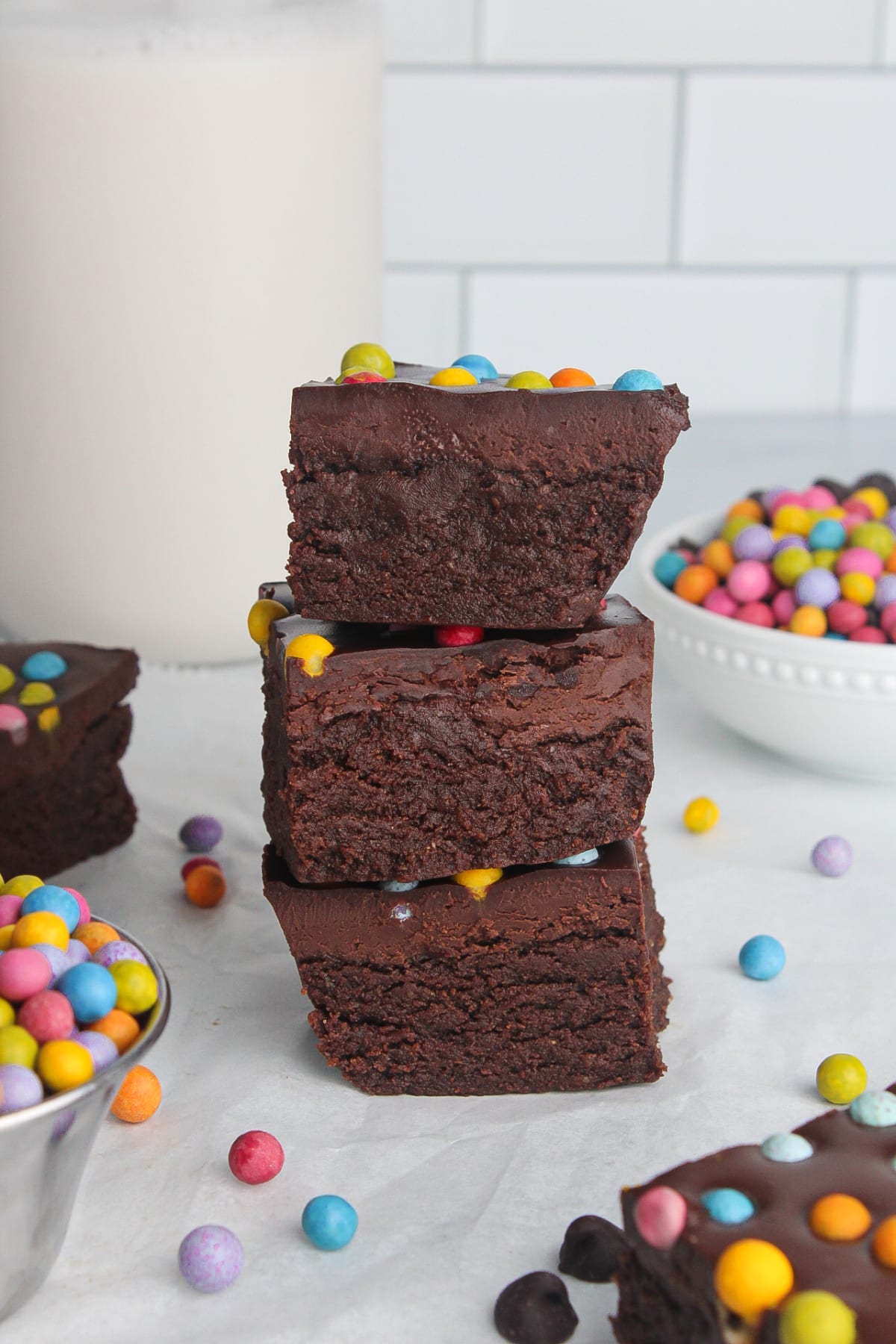 No Bake Protein Cosmic Brownies